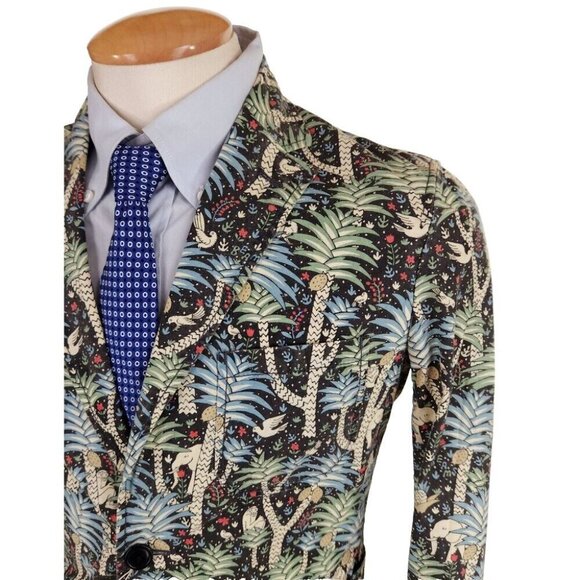 Beams All-over Jungle Print Lightweight Blazer Jacket Size S Mens NWT - Picture 2 of 16